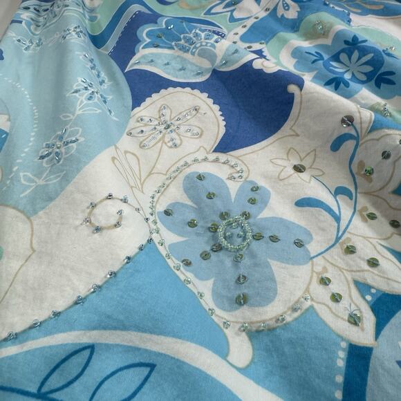 Y2K New York & Company Boho Sequin Beaded Floral Lined Midi Skirt Wms Size M - Picture 4 of 11